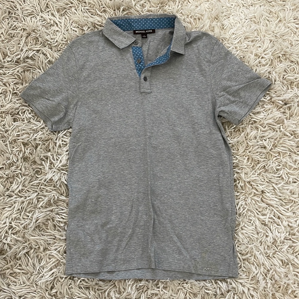 Michael Kors Polo Shirt, Size Medium, Gray